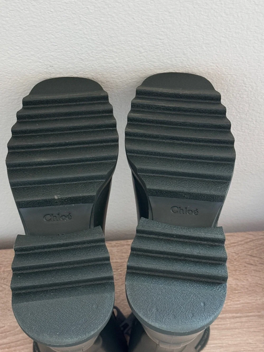 Chloé Betty Dark Green Mid-Calf Rain Boots Size 38